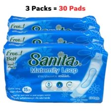 Sanitary Pads Napkin Postpartum Belt Loop Maternity Extra Long 35cm 3 Pack 30pcs