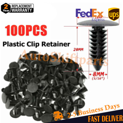 #ad 100x 8mm Bumper Clips Auto Car Hole Plastic Rivets Fastener Fender Push Pin NEW $2.33