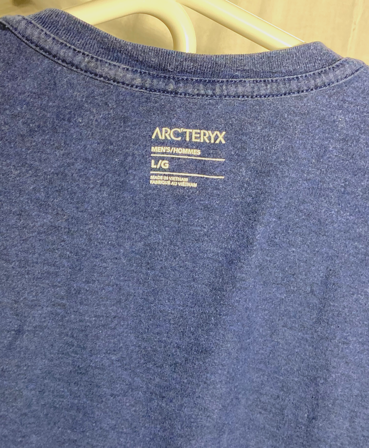 T shirt uomo vintage Arc'teryx logo grafico manica corta cotone blu L