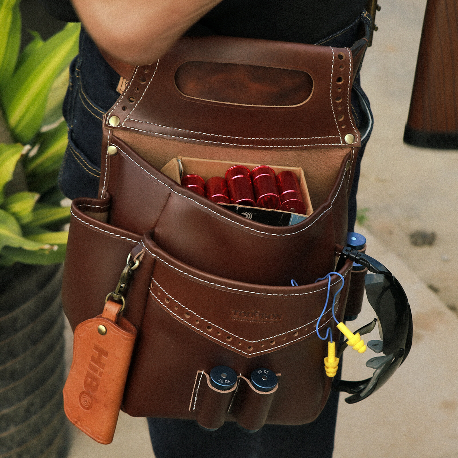 Tourbon Leather Cartridges Bag Shells Holder Case Shooting Ammo Carry Pouch