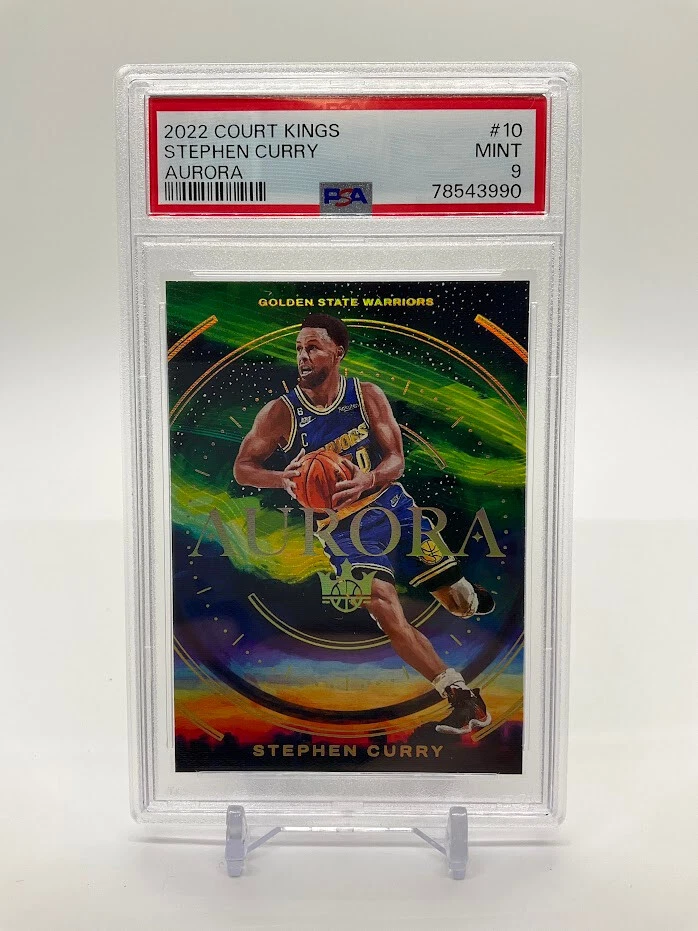 Stephen Curry 2022-23 Panini Court Kings Aurora #10 PSA 9