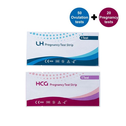 Fertility Test Kit 50 Ovulation Strips 20 Pregnancy Tests Easy For Home
