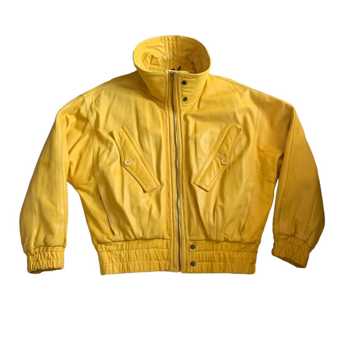 Lambskin Leather Yellow Jacket Vintage 80s/90s Super Soft