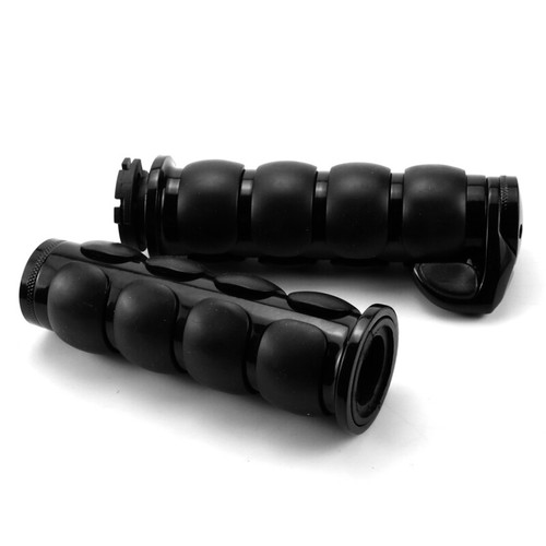 Black 1" Motorcycle Handle Bar Hand Grips for Harley for Touring Cruiser Chopper - Picture 8 of 10
