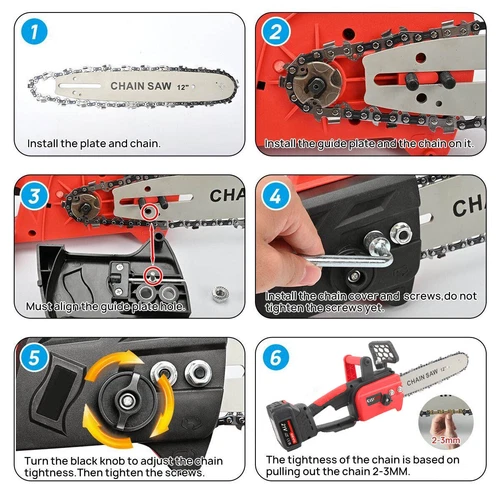 12 inch Cordless Chainsaw Electric Handheld Wood Cutter + Battery For Makita 18V - Picture 7 of 13