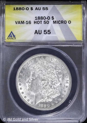 1880-O $1 Morgan Silver Dollar ANACS AU 55 | VAM-16 Hot 50 Micro O