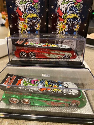 Set Of 2 Red & Green 2010 EVO Drag Bus Kustomcity Happy Holidaze Dave Chang