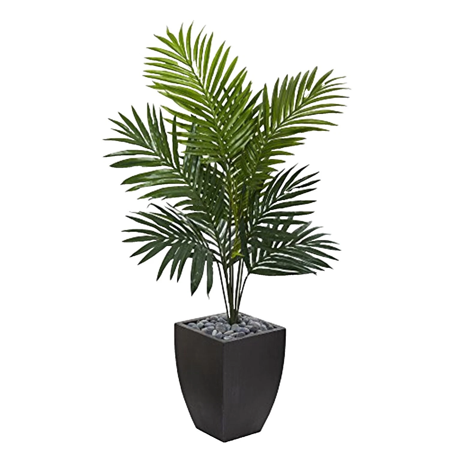 Palm Tree Decoración Floral de plástico negro