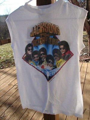 Vintage Genuine 84 JACKSONS VICTORY TOUR Sleeveless T-shirt Med