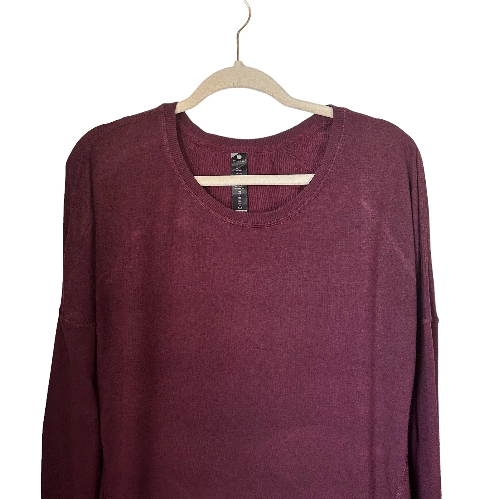 yogalicious long sleeve zip hem pullover thumb hole sweater