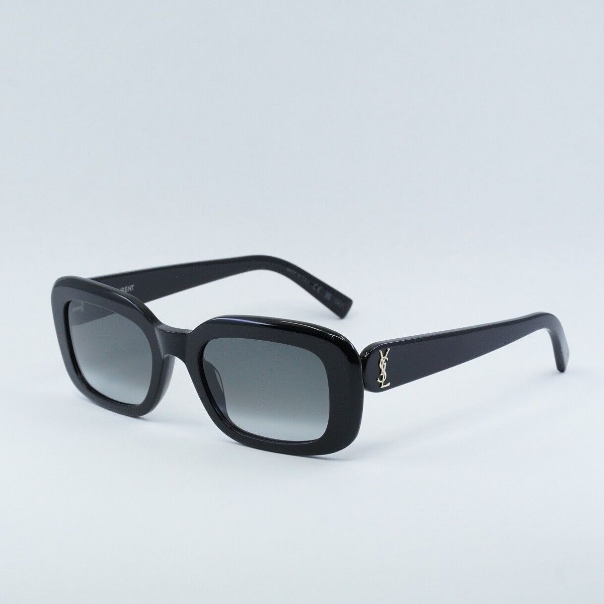 SAINT LAURENT 長方形フレムサンクラス SLM130F 002 SAINT LAURENT SLM130 002 Shiny Black/Gray Gradient 53-21-140