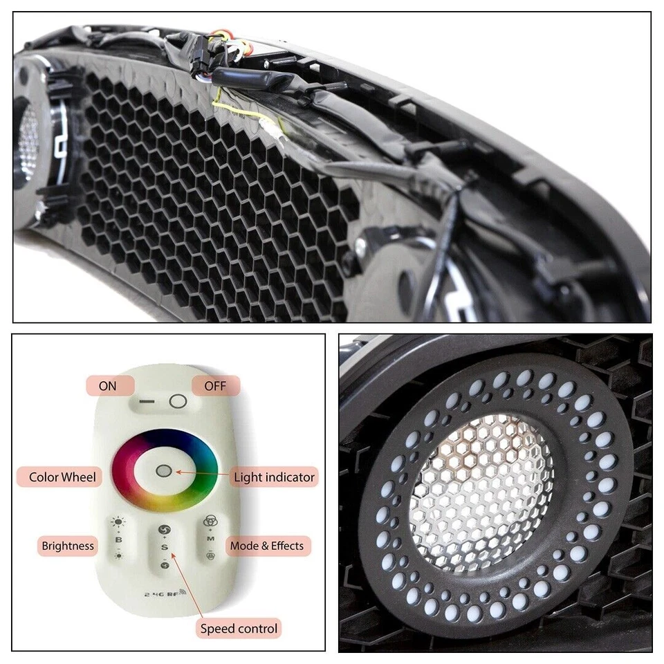 Anillo de halo de luz DRL RGB para Ford Mustang S550 2015 2016 2017 parachoques rejilla de malla Foto 4 de 4