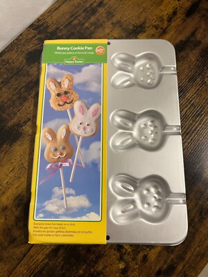 Wilton Bunny Cookie Pan NEW easter spring bakeware treat rabbit stick 2105-2957