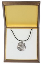 Brussels Griffon - Silver-plated Necklace with a Dog in a Box Art Dog