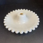 Vintage Milk Glass Lamp Base 6" White Hobnail Edge Replacement Part