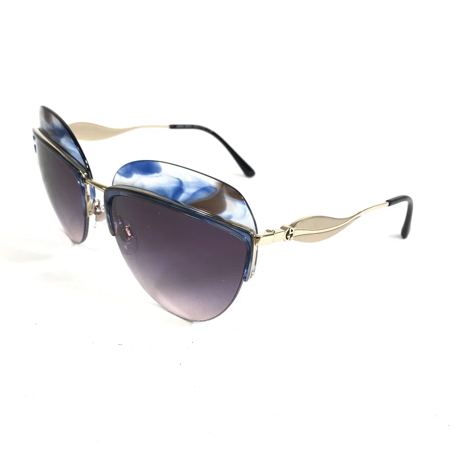 Giorgio Armani 太阳镜 AR6061 3187/36 金色圆形镜框带紫色镜片 — 第 4/4 张图片