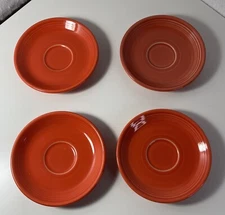 Lot of 4 Fiestaware 6" Saucers Fiesta Homer Laughlin - Orange Color