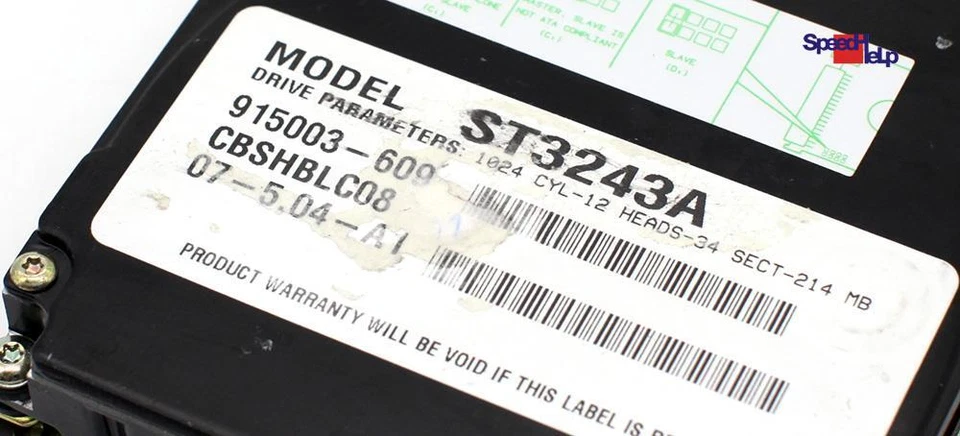 IDE ATA HDD Seagate ST3243A 214MB 3800RPM Hard Disk Drive 915003-609 - Image 2 of 3