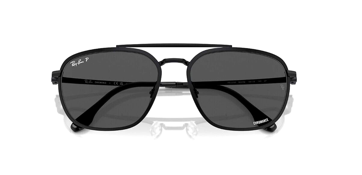 New Ray-Ban Unisex RB3708 Polarized Square Sunglasses Black  display picture 3