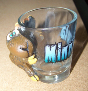 Minnesota 3D Moose shot glass clear round shotglass c41454