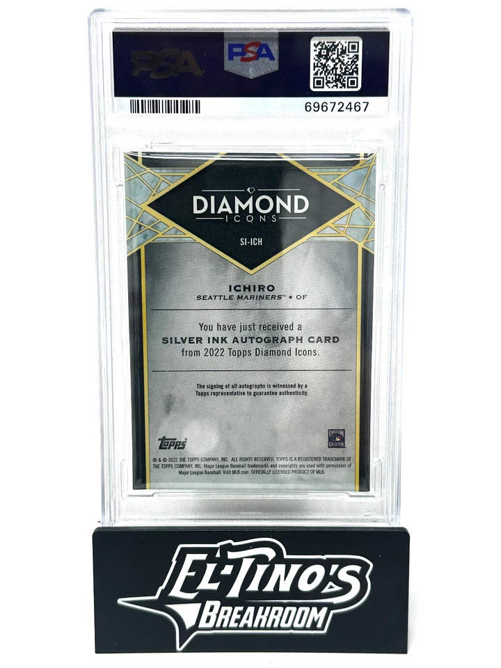 ICHIRO 2022 Topps Diamond Icons Silver Ink Auto 07/10 #SI-ICH PSA 9 MARINERS - Image 2 of 2