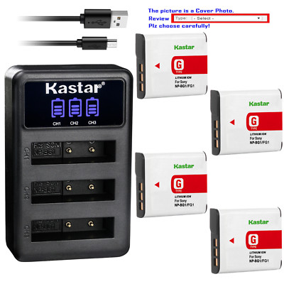 Kastar Battery Triple Charger for Sony NP-BG1 FG1 Sony Cyber-shot DSC-H10 Camera