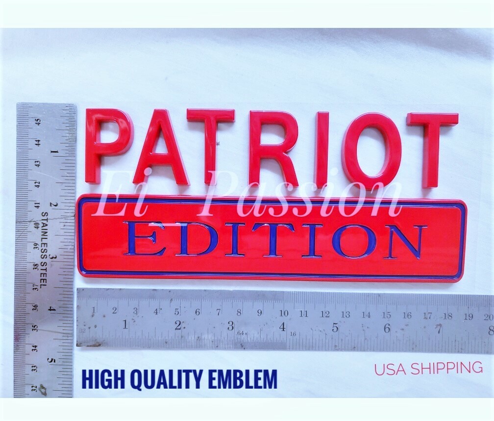 PATRIOT EDITION Red Blue Fit All Cars Trucks logo CUSTOM EMBLEM Side Fender Hood