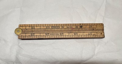 Vintage Stanley No.163 Wood Folding Rule 24  Made in USA