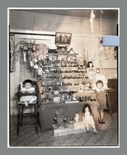 c1940 Japanese Dolls Display Photo With Children And Toys Indoors