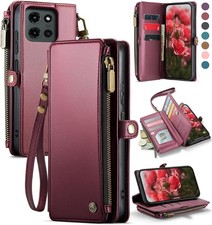 Case Wallet for Moto G 2026 2025 with RFID Card Holder Soft PU Leather Zipper
