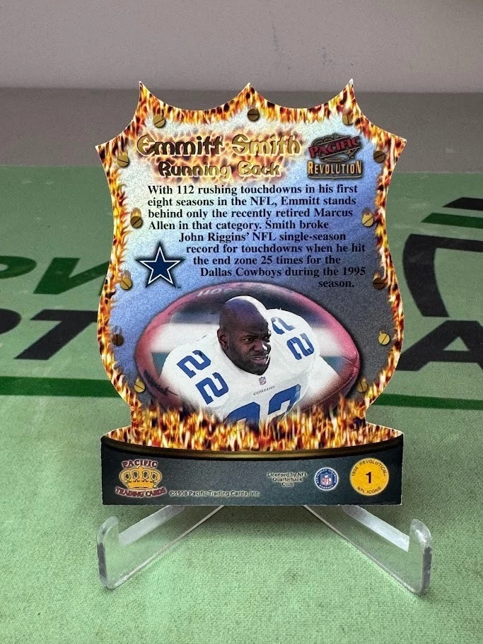 1998 Pacific Revolution Emmitt Smith NFL Icons Die Cut RARE - Dallas Cowboys - Image 2 of 2