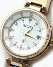 Seiko LUKIA Carte Solar Radio Wave Dress Watch Womens 26mm wrist 15cm