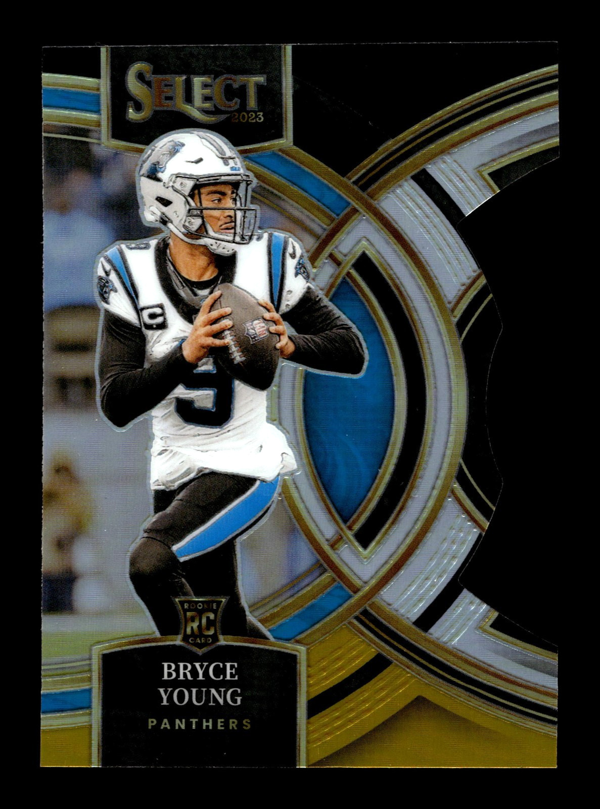 2023 Panini Select Black Gold Prizm Die Cut #167 Bryce Young RC Rookie PANTHERS
