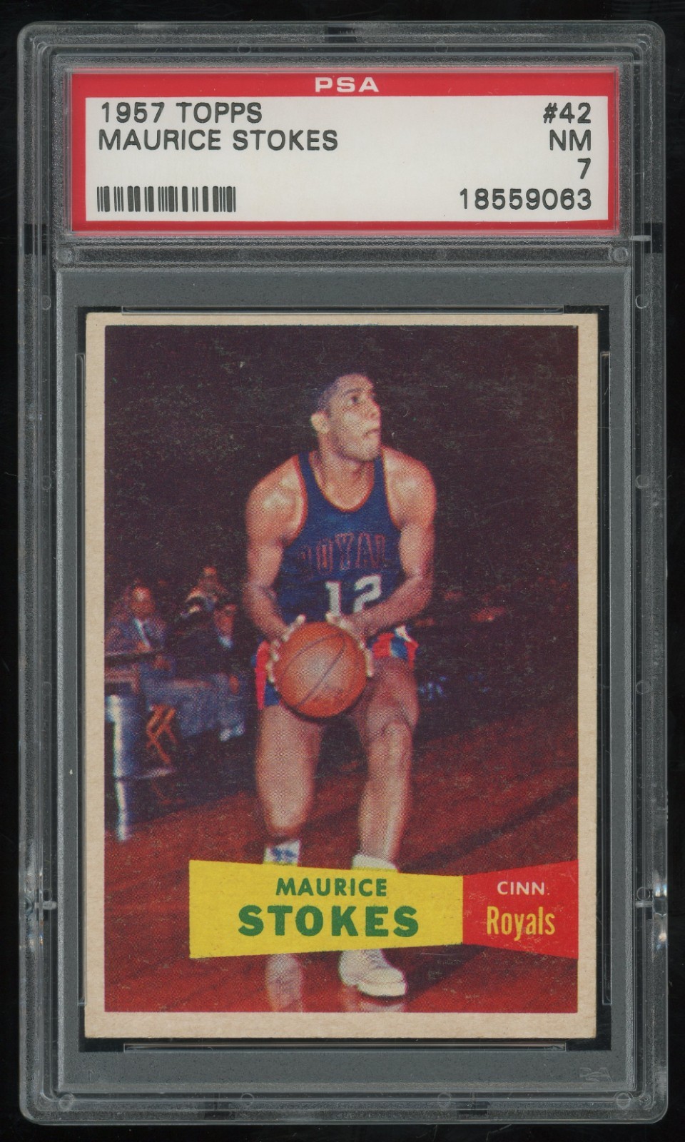 1957-58 Topps Maurice Stokes Rookie #42 PSA 7 - Cincinnati Royals - HOF RC