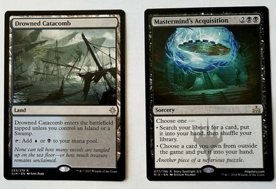 Magic The Gathering Rare Lot Drowned Catacomb Ixalan & Mastermind s Acquisition