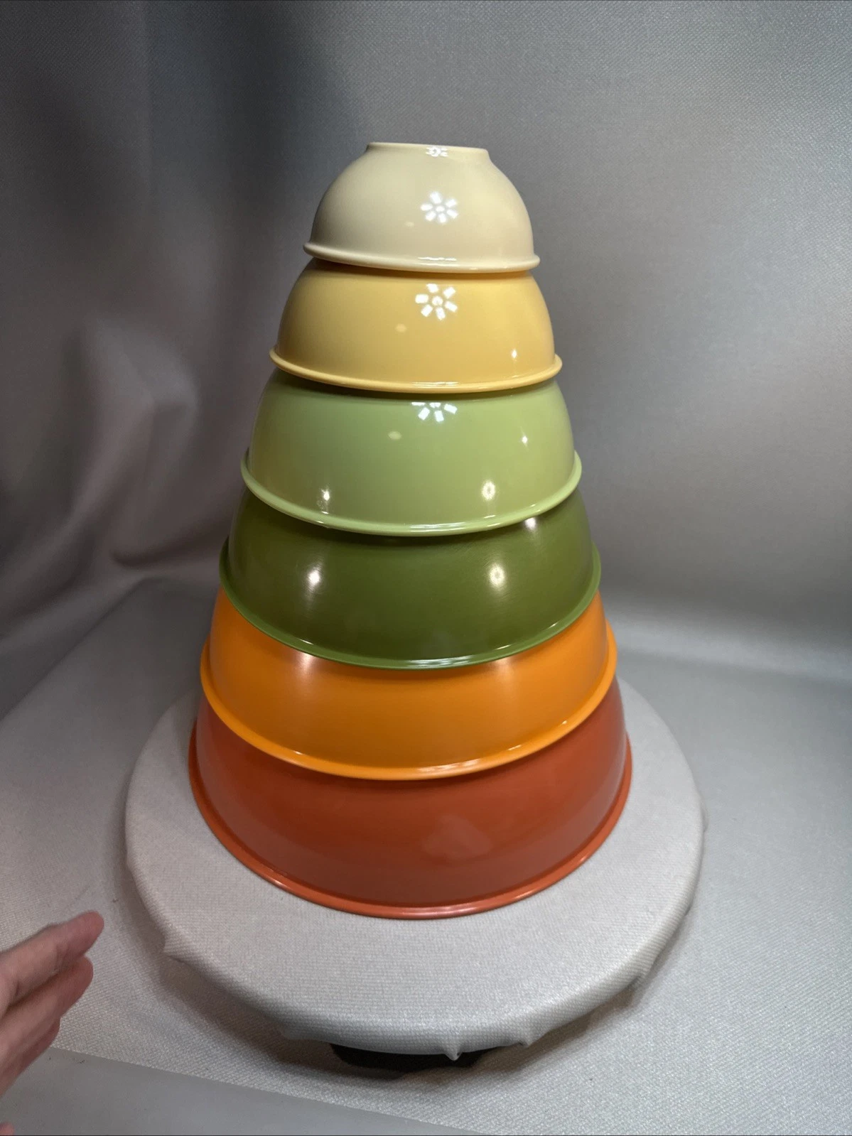 6pc Vintage Certified International Nesting Mixing Bowls Retro Colors Melamine