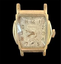 Vintage 1930s Waltham Art Deco Cushion Watch 6/0 9 Jewel – RUNS – Sub Seconds