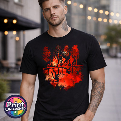 Hawkins Upside Down T-Shirt Stranger Things Vibrant Graphic Tee Kinder Teen Erwachsene