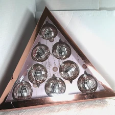 Pink Sky Disco ball Ornaments set of 8 in box