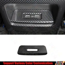 Rear Seat USB Socket Control Panel Trim For Honda CR-V 2023-24 ABS Carbon Fiber