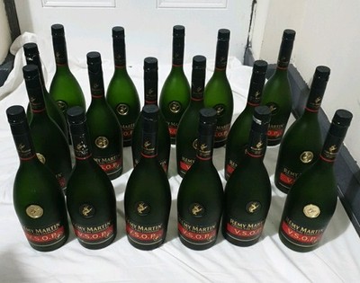 X18 Remy Martin VSOP Fine Champagne Cognac empty bottles.