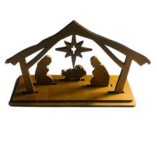 presepe artigianale Legno 30 X 25 Dorato Origine Italia