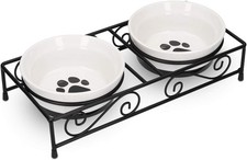 Ceric Pet Bowl Set - Food Water Bowls for Cats, Small Dogs and