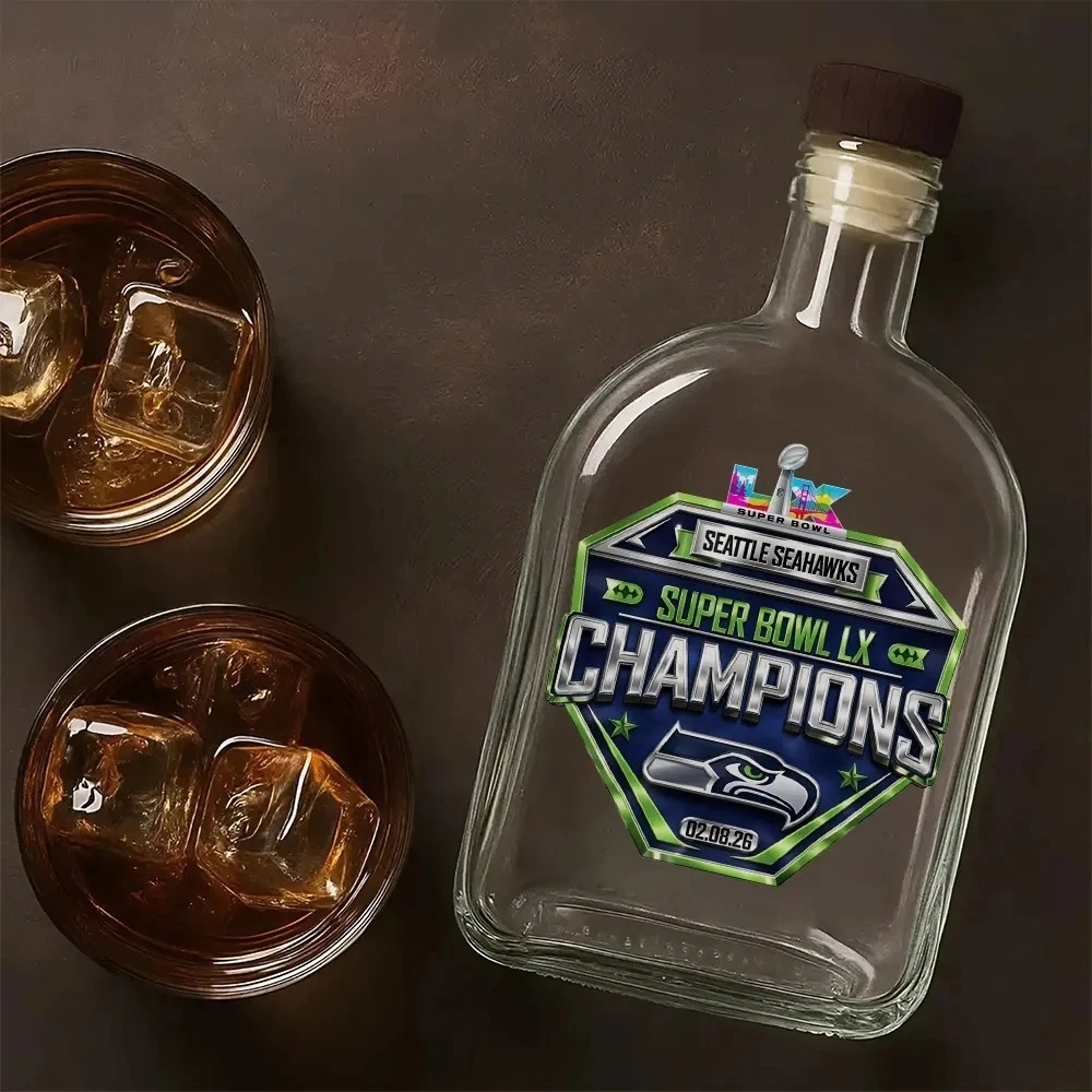 Seahawks Champions Empty Whiskey Bottle