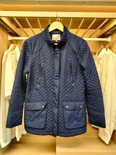 JOHN LEWIS COAT UK 12 NAVY QUILTED WOMENS ZIP UP FITTED JACKET LIGHTLY PADDED