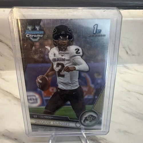 Topps 2023 Bowman University Chrome Shedeur Sanders Colorado #16 1st Bowman