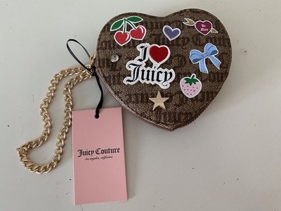 Juicy Couture All Things Juicy Zip Around Heart Wallet Be Mine Chestnut Chino