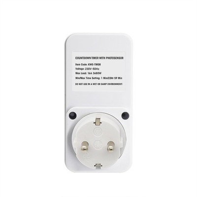European Style Countdown Timer Socket with Photosensor Kitchen Electronic Timer