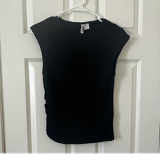 H M Divided Black Sleeveless Tank Crew Neck Women's Regular Top Size M