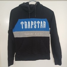 Trapstar Its A Secret Felpa con Cappuccio Nero/Blu/Grigio Taglia Small Donna